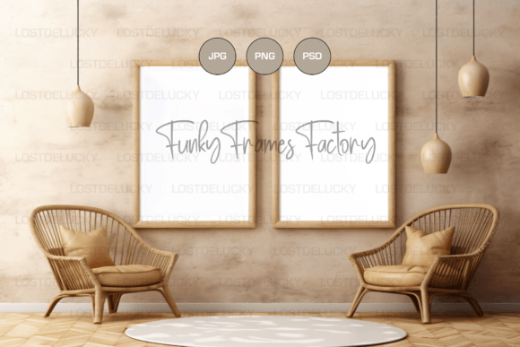 Download Set of 2 Mockup Frames, Boho Style, PSD - Set of 2 mockup Collection
