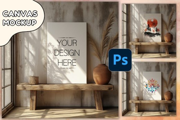 Download Poster Mockup PSD Canvas Mockup Wallart - Poster mockup Collection