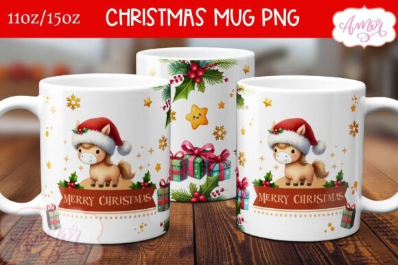 Download Christmas Horse Mug Wrap PNG - Premium Resources