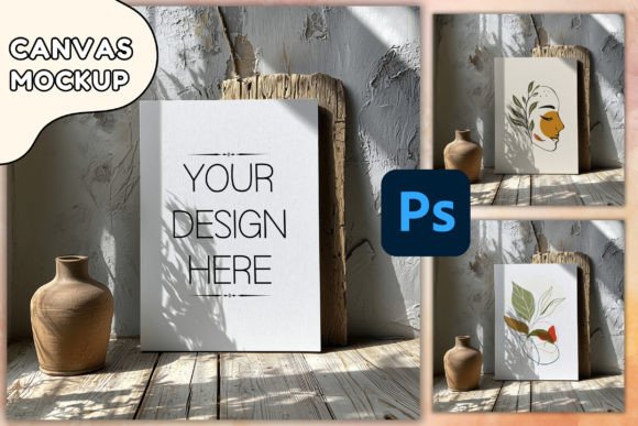 Download Wallart Mockup PSD Canvas Mockup Poster - Psd canvas mockup Collection